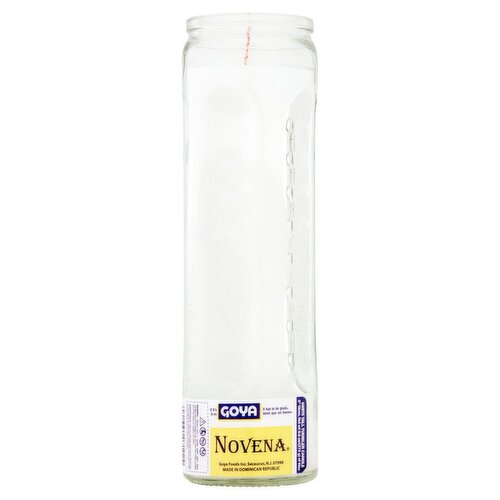 Goya Novena 8" Glass White Tall Tumbler Candle, 9.6 oz