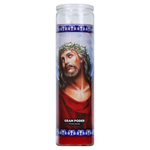 Goya Divine Savior 8" Glass Candle, 9.6 oz
