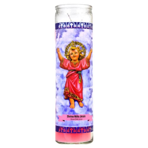 Goya Divine Child Jesus 8" Glass Candle, 9.6 oz