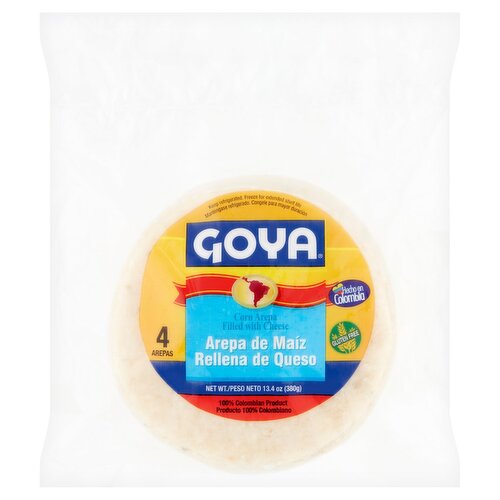 Goya Corn Arepa Filled with Cheese, 4 count, 13.4 oz