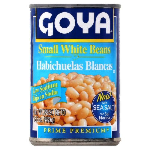 Goya Prime Premium Low Sodium Small White Beans, 15.5 oz