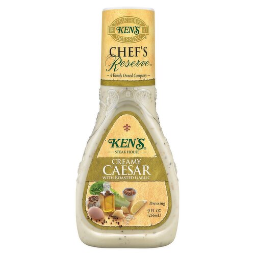 Ken's Steak House Chef's Reserve Creamy Caesar with Roasted Garlic Dressing, 9 fl oz