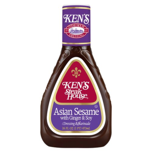 Ken's Steak House Asian Sesame with Ginger & Soy Dressing & Marinade, 16 fl oz