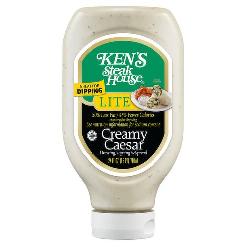 Ken's Steak House Lite Creamy Caesar Dressing, Topping & Spread, 24 fl oz