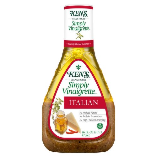 Ken's Steak House Simply Vinaigrette Italian Salad Dressing, 16 fl oz