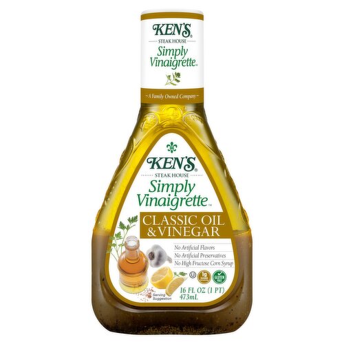 Ken's Steak House Simply Vinaigrette Classic Oil & Vinegar, 16 fl oz