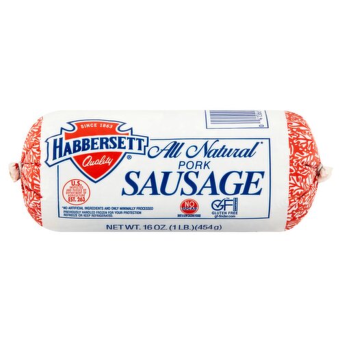 Habbersett All Natural Pork Sausage, 16 oz