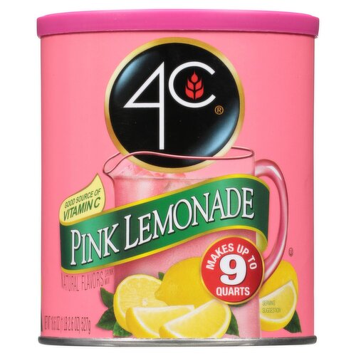 4C Pink Lemonade Drink Mix, 18.6 oz