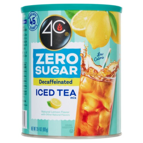 4C Zero Sugar Decaffeinated Iced Tea Mix, 28.4 oz
