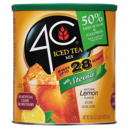 4C Natural Lemon Flavor with Stevia Iced Tea Mix, 36.9 oz