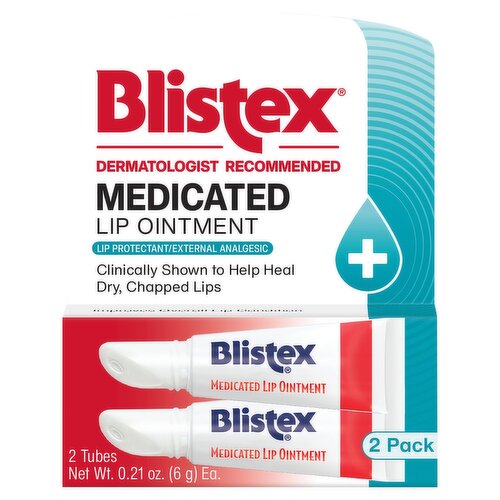 Blistex Medicated Lip Ointment, 2 count, 0.21 oz