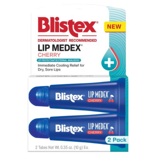 Blistex Lip Medex Cherry Lip Protectant, 0.35 oz, 2 count