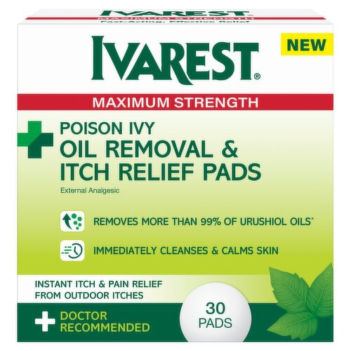 Ivarest Maximum Strength Poison Ivy Oil Removal & Itch Relief Pads, 30 count