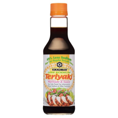 Kikkoman Less Sodium Teriyaki Marinade & Sauce, 10 fl oz