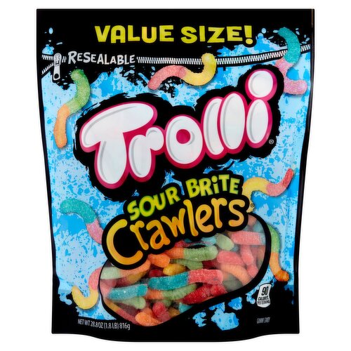 Trolli Sour Brite Crawlers Gummi Candy, 28.8 oz