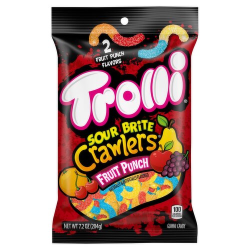 Trolli Sour Brite Crawlers Fruit Punch Gummi Candy, 7 oz