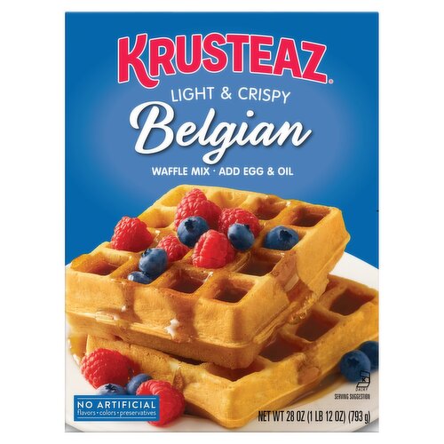 Krusteaz Belgian Waffle Mix, 28 oz