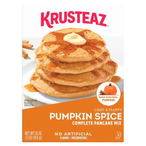 Krusteaz Light & Fluffy Pumpkin Spice Complete Pancake Mix, 16 oz