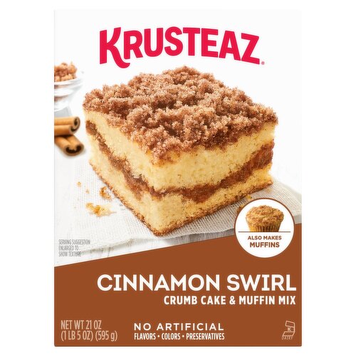 Krusteaz Cinnamon Swirl Crumb Cake & Muffin Mix, 21 oz