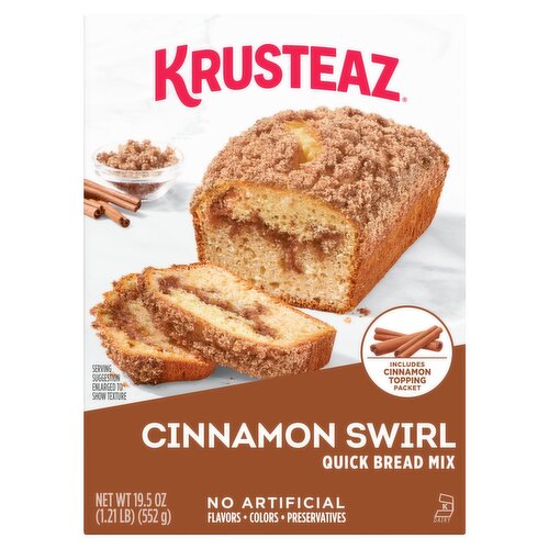 Krusteaz Cinnamon Swirl Quick Bread Mix, 19.5 oz