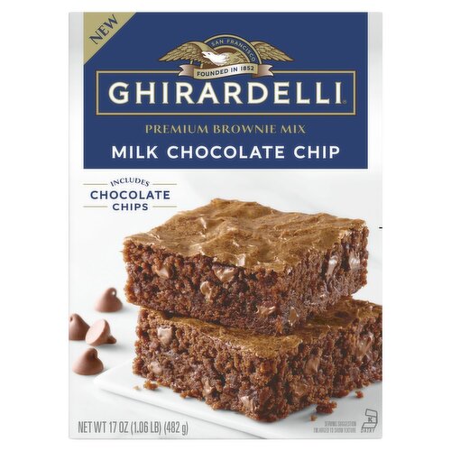 Ghirardelli Milk Chocolate Chip Premium Brownie Mix, 17 oz