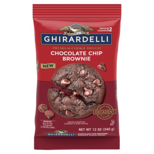 Ghirardelli Chocolate Chip Brownie Premium Cookie Dough, 12 oz