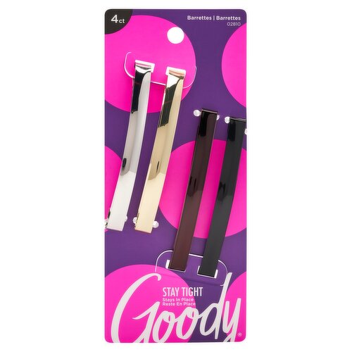 Goody Womens Classics Metal Domed Barrettes, 4 count