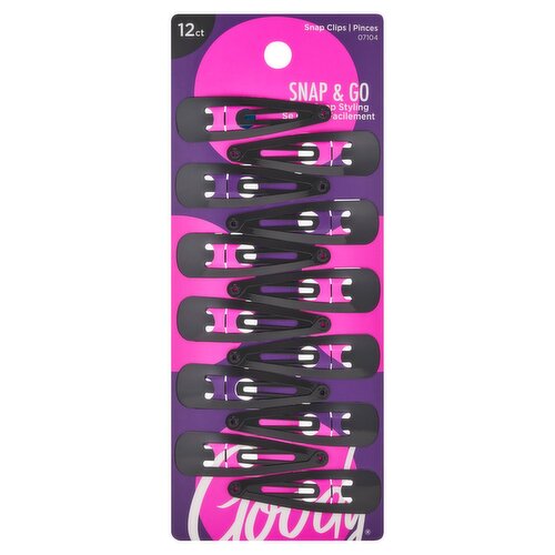 Goody Classic Con Blk Clips, 12 count