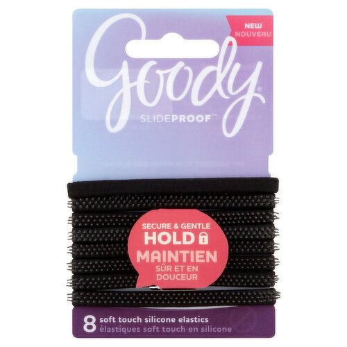 Goody Slideproof Soft Touch Silicone Elastics, 8 count