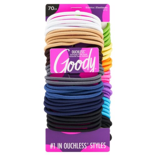 Goody Ouchless Braided Elastics Value Pack Assort, 70 count