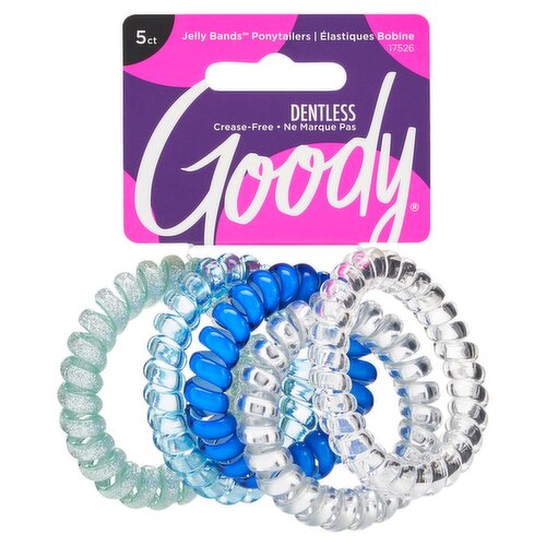 Goody Trend Blue Silver Coil Elastic, 5 count