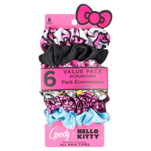 Goody Hello Kitty Scrunchies, 6 count