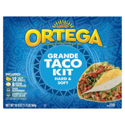 Ortega Grande Hard & Soft Taco Shell and Tortilla Kit, 20 count, 19.9 oz