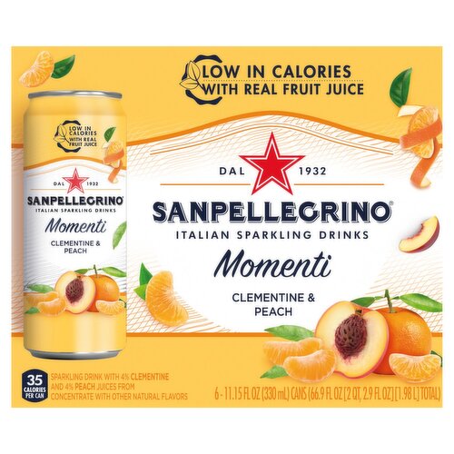 Sanpellegrino Clementine & Peach Italian Sparkling Drinks, 11.15 fl oz