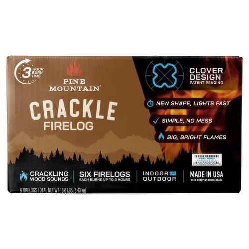 Pine Mountain Indoor and Outdoor Crackle Firelog, 6 count, 22.8 lbs