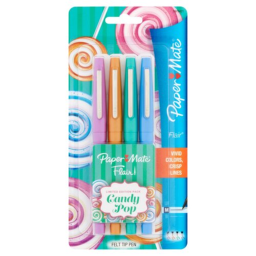 Paper Mate Flair Candy Pop Felt Tip Pen Limited Edition Pack, 4 count