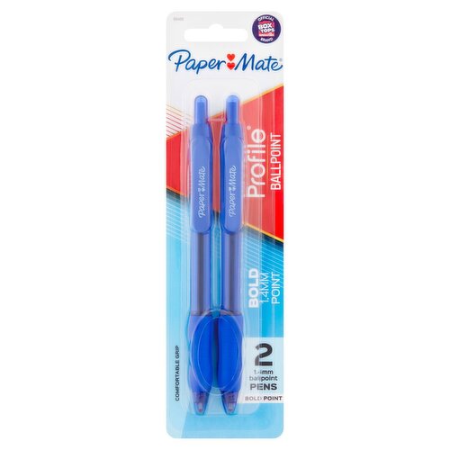 Paper Mate Profile 1.4mm Bold Ballpoint Pens, 2 count