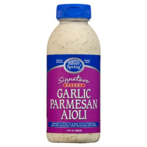 Silver Spring Signature Savory Garlic Parmesan Aioli, 13 fl oz