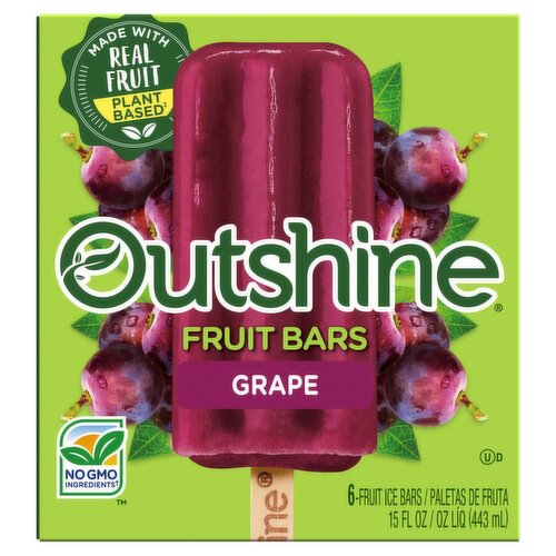 Outshine Grape Fruit Ice Bars, 6 count, 14.7 fl oz