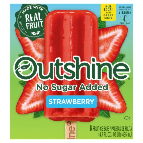 Outshine Strawberry Fruit Ice Bars, 6 count, 14.7 fl oz