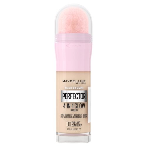 Maybelline New York Instant Age Rewind 00 Fair-Light Perfector 4-in-1 Glow Makeup, 0.68 fl oz