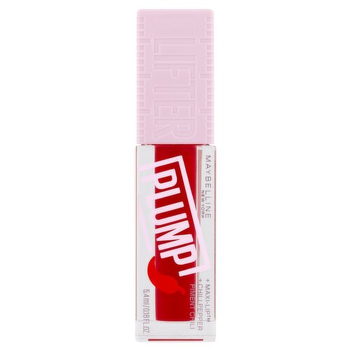Maybelline New York Lifter Plump 004 Red Flag Plumping Lip Gloss, 0.18 fl oz