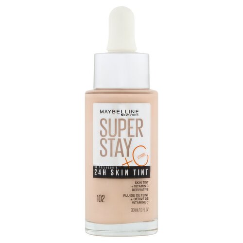 Maybelline New York Super Stay + Vitamin C 102 24h Skin Tint, 1.0 fl oz