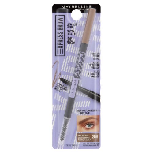 Maybelline New York Express Brow 259 Ash Brown Ultra Slim Pencil, 0.003 oz