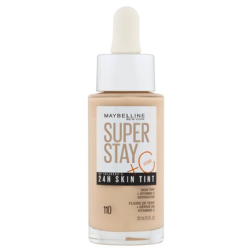 Maybelline New York Super Stay + Vitamin C 110 24h Skin Tint, 1.0 fl oz