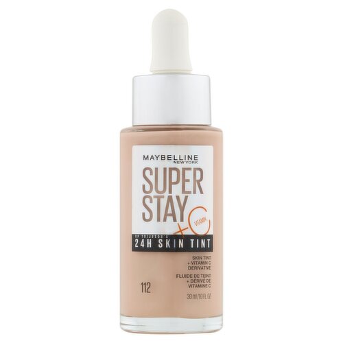 Maybelline New York Super Stay + Vitamin C 112 24H Skin Tint, 1.0 fl oz