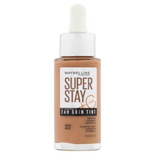 Maybelline New York Super Stay + Vitamin C 322 24H Skin Tint, 1.0 fl oz
