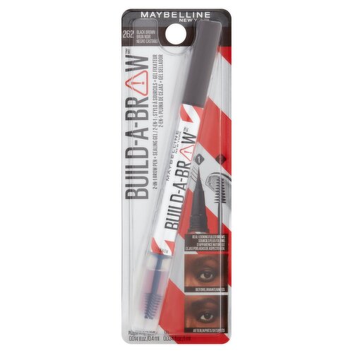 Maybelline New York Build-A-Brow 262 Black Brown 2-in-1 Brow Pen + Sealing Gel