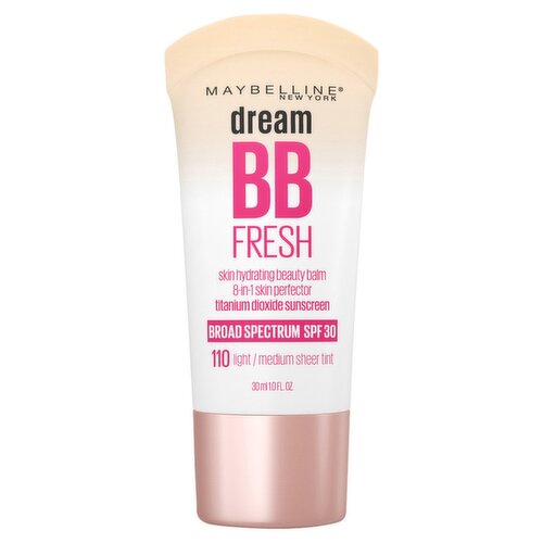 Maybelline New York Dream BB Fresh 110 Light/Medium Sheer Tint Skin Perfector, SPF 30, 1.0 fl oz