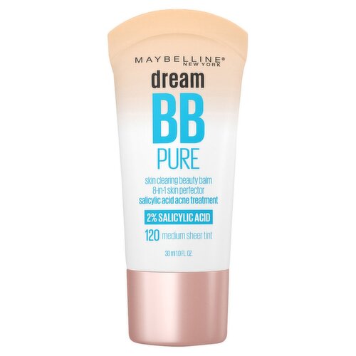 Maybelline New York Dream BB Pure 120 Medium Sheer Tint Skin Clearing Beauty Balm, 1.0 fl oz